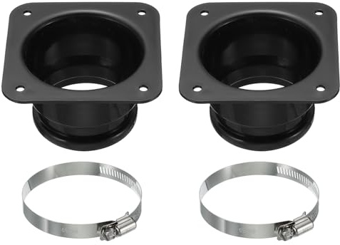 PATIKIL 3 Kanalanschluss Flansch 2 Pack Trockner Entlüftung Wandplatte bis | Vierkant Rund Gerade mit Rohrschelle für Luft Heizung Kühlung Lüftung Ablüfter