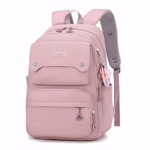 IvyH Schulrucksack für Teenager Mädchen Jungen Rucksack mit Großer Kapazität | Stilvolle Daypack Mädchen mit Vielen Taschen | Lässiger Schultasche Ideal für Schule & Freizeit, Schwarz