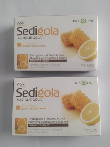 Apix Sedigola Miele Limone 20 Pastiglie - Doppia Confezione