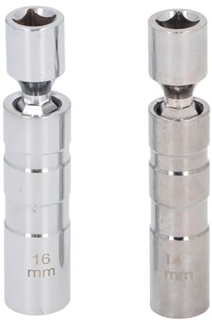 Tändstiftsnyckel, 14 Mm, 16 Mm Hylsnyckel Ansluten Till 3/8 Drivning Av CR V-material, Universell Flexibel Tändstiftsnyckel