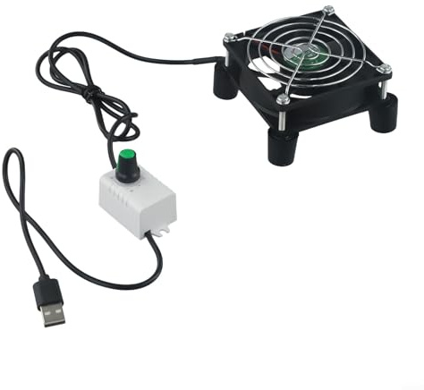 Feegow Ventilador USB de 80 mm de 5 V – Ventilador de refrigeración USB para computadora con funda protectora, ventilador de refrigeración USB para portátil/caja de TV, gabinete AV/router (4#)