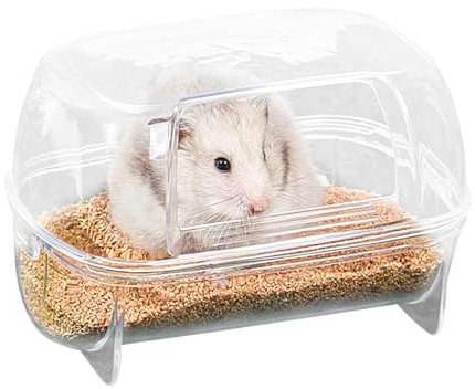 Hamster Sandbad Container | Klar Kleintiere Dusche Badewanne | Käfigzubehör Katzentoilette Hamsterbett für Mäuse Lemming Rennmäuse Kleintiere