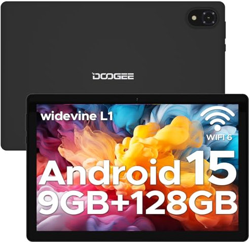 DOOGEE U10 Android 15 Tablet 10 Pollici, 16(4+12) GB RAM + 128GB ROM (TF 2TB), 5060 mAh Batteria, 5G+2.4G WiFi, 1280 * 800 IPS, BT5.0, 5MP+8MP, Tablet in Offerta Quad Core/Widevine L1