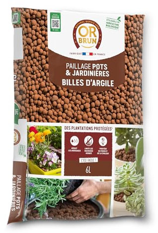 Billes d'argile - OR BRUN - OBRPARG6U - 6L - Favorise le drainage