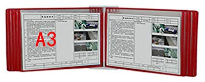 GLJTUO Wand-Dokumenten-Organizer, Wandmontierter Dokumentenhalter, Dokumentenhalter A3 Mit 10 Paneelen Und 20 Taschen 45 * 32 * 8Cm,I