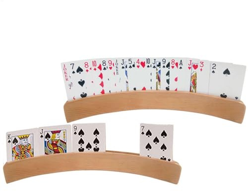 Korthållare för spelkort – 2 stycken böjda brokortställ | spelkortsorganisatör, bordkorthållare för seniorer, vuxna, barn, handsfree-spelkortshållare för poker och brädor