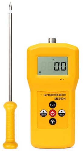 Fnfhsa MS300H Medidor de Humedad de Heno Portátil con Sonda para de Heno, Paja de Cereales, Hierba Forraje, Probador de Humedad Leymus Chinensis