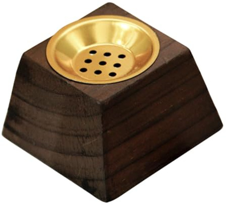 Gatuida Wooden Incense Burner Holder Black Trapezoid Censer Ornament Vertical Cone and Stick Incense Plates Desktop Home Fragrance Middle Eastern Aromatherapy