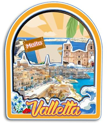 Quwsne Calamita per frigorifero Valletta Malta, souvenir da viaggio in città, regali turistici, 3D, monumenti classici, artigianato fatto a mano, decorazione per la casa -3976