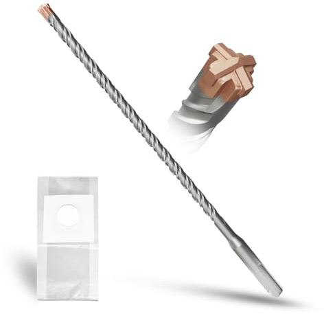 METOTY Broca SDS Plus de 8 mm × 260 mm, con 4 cuchillas de metal duro, cabeza con revestimiento, broca de piedra, martillo de hormigón, para piedra, hormigón, piedra natural, pared de ladrillo