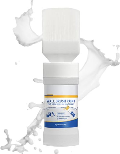 White Paint Wall – Reparación rápida y pincel fino para una fácil aplicación. Reparación de pintura interior renovación de pared interior | Cepillo de látex inodoro a base de agua renovación de pared
