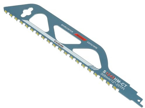 HUAREW Lame per Sega a Sciabola, Sega a Mano 305mm S1243HM, Lama per Sega a Gattuccio per Taglio di Metallo, Cemento, Mattoni, Seghetto Legno Accessorio Sega Universale (305mm)