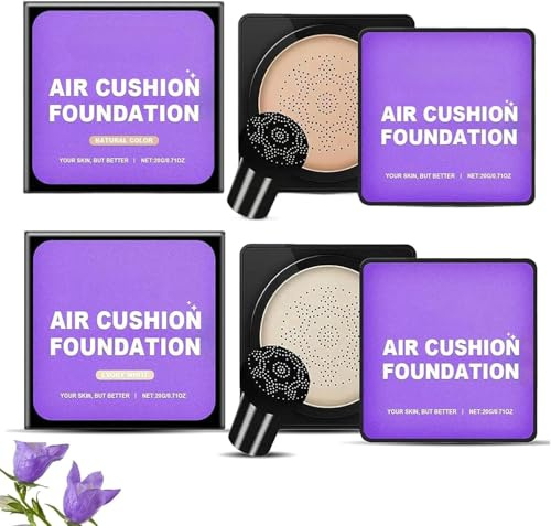 Serentia Cream Flawless Radiant Skin Instantly, BB Cream Korean, Mushroom Head Air Cushion CC Creams, Moisturizing, Long Lasting Waterproof Matte Concealer. (Natural+Ivory, 10cm)