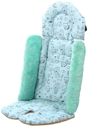 Generic Cuscino per Seggiolino Auto, Imbottitura Spessa, Traspirante, Morbido, Universale, per Passeggino, Materasso, Fodera per Sedile, Blu, Taglia unica bambino
