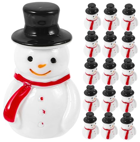 ABOOFAN 36 Pièces Noël Bonhomme De Neige Ornements Mini Bonhomme De Neige De Maison De Poupée Figurines Miniatures De Noël Micro Paysage Résine