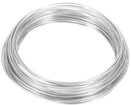 QUARKZMAN 1.5mm/15 Gauge Kupferdraht Für Schmuckherstellung 1 Rolle Bastel 10m Anlaufbeständiger Perlen Draht Für Schmuckherstellung Zubehör (Hell Silber)