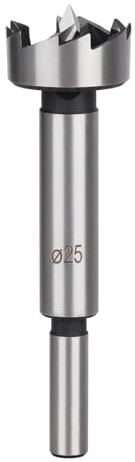 25mm Forstner Drill Bit, Precision Wood Hole Cutter for Cabinet Hinges and Flat-Bottom Holes, Hinge Drill Bit Compatible with Hand and Bench Drills, 25mm X 88mm Forstner Bit for Woodworking