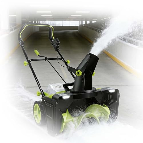 Pala De Nieve Eléctrica, Soplador De Nieve A Batería 40V, para Nieve Pesada, 2 Baterías Y Cargador, Trayectoria 20 Pulgadas & Alcance 25 Pies, Eliminación Eficiente De Nieve