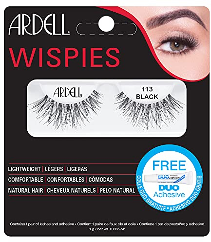 ARDELL Wispies, Pestañas Postizas Wispies 113, Contiene 1 Par de Pestañas y Pegamento - 1 Set