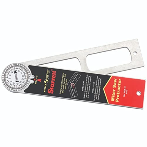 Starrett ProSite Miter Protractor Angle Finder with Two Laser Engraved Scales - Ideal for Carpenters, Plumbers, and DIY Home Improvement - 12 Aluminum - 505A-12
