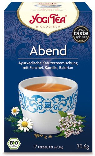 Yogi Tee, Abend-Tee, 4er Sparpack , Biotee, Teebeutel, Entspannen Beim Genuss Einer Tasse Tee Zum Tagesausklang, Je 17 Teebeutel a 30, 6g