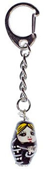 Miniblings poupée Russe Porte-clé Porte-clés Matriochka poupée en Porcelaine Noir - Mode Main Bijoux I I Pendentif Porte-clé Porte-clés Porte-Clef