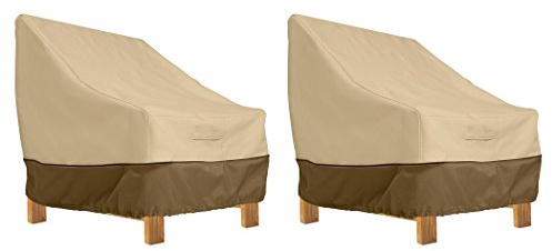 Classic Accessories Veranda Water-Resistant 38 Inch Deep Seated Patio Lounge Chair Cover, 2-Pack, Patio Furniture Covers