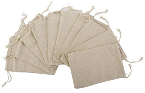 rosenice Tüten Stoffbeutel klein Verpackung für Adventskalender Weinachten Hochzeit Geburtstag Leinen Jute Beutel mit Zugband 12,5 x 16,5cm