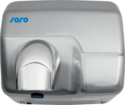 SARO FABIAN Secador de manos, acero inoxidable, sensor infrarrojo, 30 m/s de flujo de aire, seca las manos en 10-15 segundos, antivandalismo