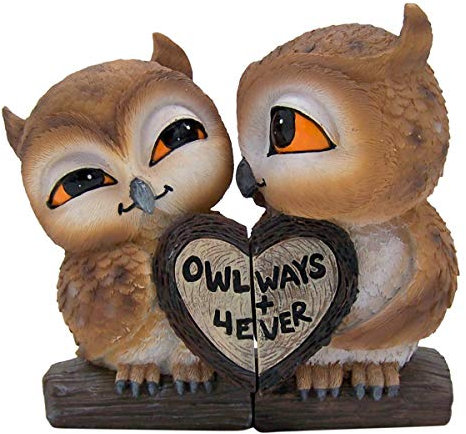 Wowser Owlays and 4ever Dekofigur mit zwei Eulen, romantisch, 14 cm
