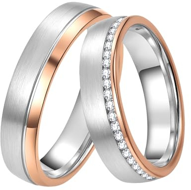 DOOSTI Partnerring/Trauring BICOLOR 925/- Silber
