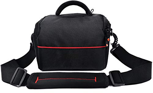 FOSOTO Bolsa Funda Cámara Réflex DSLR SLR Negra de Hombro Antigolpe para Canon Powershot SX540 SX530 SX530 SX60, Nikon B500 D3500, D7500 Sony DSC HX400V a7II a6400, Panasonic LUMIX DC-S5KE-K