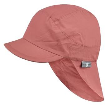 Sterntaler Schirmmütze Nacken Basic - Mädchen Baby- und Kinder Mütze mit Nackenschutz - UV-Schutz 50+ Hut aus Popeline (Bio) - leichte Sommer Kopfbedeckung mit Gummiband