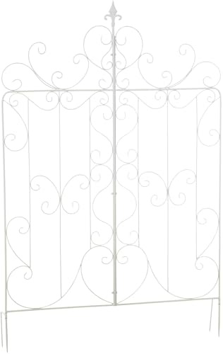 CLP Rankgitter Metall 133 cm hoch Mandevilla, stabile Rankhilfe für Kletterpflanzen, Rankzaun in Landhausstil, Farbe:weiß