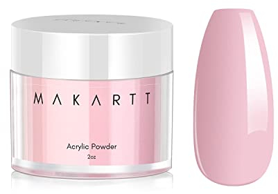 Makartt Polvo Acrílico 2 oz Rosa Polvo de uñas acrilicas profesional de color Suministros para uñas acrílicas Sistema de uñas acrílicas en polvo para niñas y mujeres de larga duración
