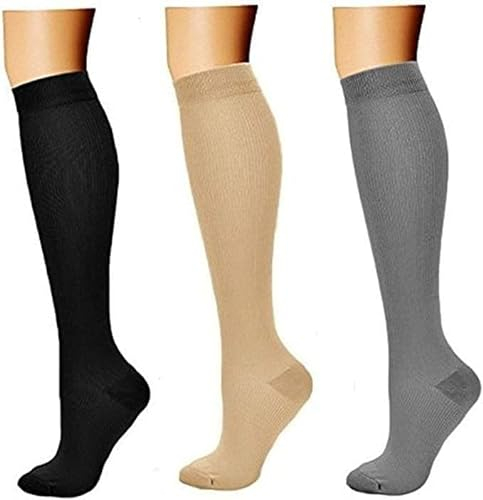 Nein 3 Paar Stützstrümpfe/Kompressionsstrümpfe/Kompressionssocken/Compression Socks/Strümpfe Kompression/Laufsocken/Thrombosestrümpfe/Reisestrümpfe/Kniestrümpfe/für Damen und Herren