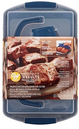Wilton Perfect Results Non-Stick Oblong Cake Pan Set - Bake, Transport and Serve a Delicious Cakes, Brownies, Casseroles, 3-Piece, 13 x 9-Inch