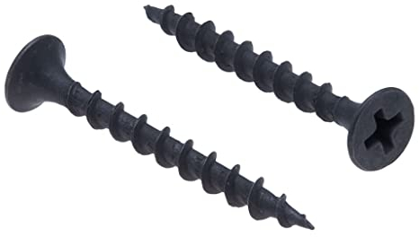 3.5x41mm Schwarze Trockenbauschrauben, Selbstschneidend, Phillips-Senkkopf, Grobgewinde, Scharfer Punkt,Schwarzes Phosphat Holzschrauben, Gipsschrauben für Gipskartonplatten (40 pcs)