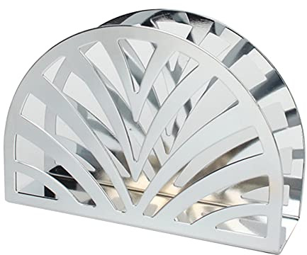 Napkin Holder Round Metal Serviette Holder Hollow Design Freestanding Tissue Dispenser for Home and Kitchen Counter Tops Dinner Tables Picnic Tables