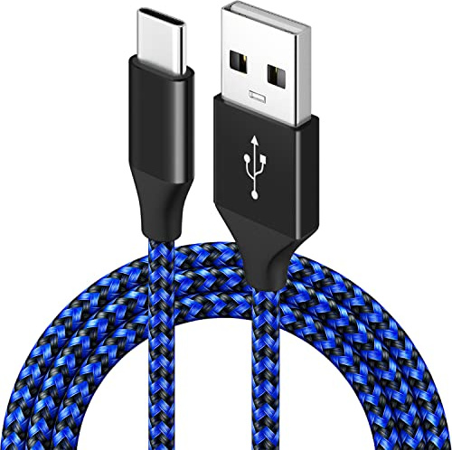 BIBTIM Cable Cargador USB C 3M, USB A a C 2.0 Rápida 3A Tejido, 480 Mbps Transferencia de Datos Compatible Con Samsung Galaxy Sony Xperia Huawei Pixel HTC