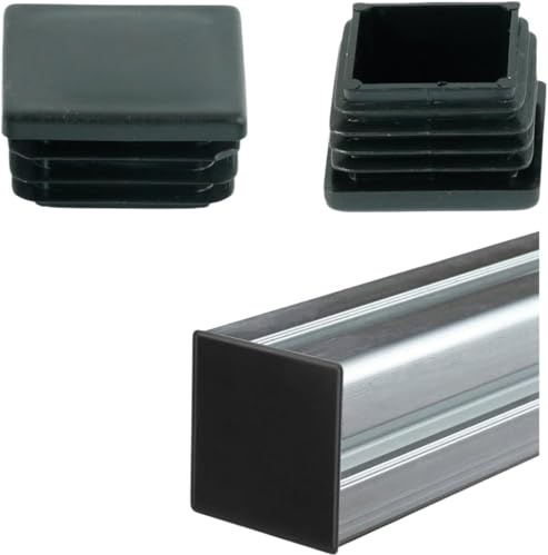 Endkappen Abdeckkappen 80x80mm 4 Stück für Stahl Aluminium Kunststoff eckige Quadratstopfen Rohrstopfen für Vierkantrohr witterungsbeständige Endstopfen