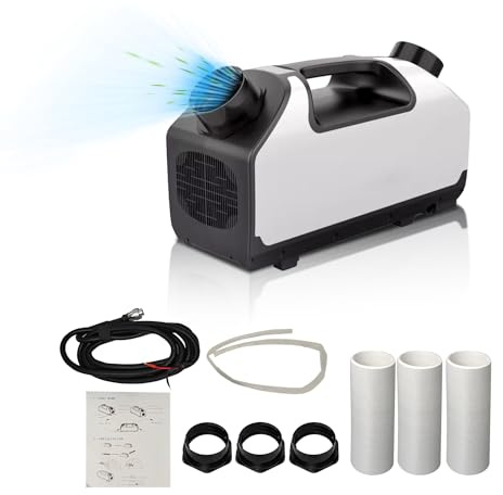 Aspligo Condizionatore d'aria portatile, DC 24 V, condizionatore d'aria 2899BTU 700 W AC, unità di raffreddamento per tenda da campeggio all'aperto, furgoni, camper, camper