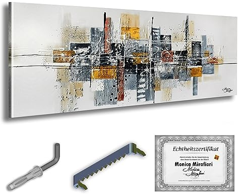 Monica Mirafiori I 100% HANDGEMALT I Gemälde Geheimnis I 160x60cm | Gemälde Handgemalt | Acrylgemälde | Sehr Großes Acrylbild I Moderne Kunst I Kunstbilder