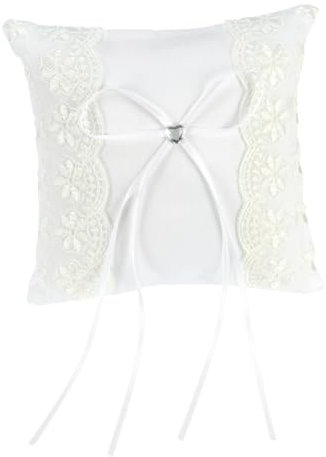 Gadpiparty Floral Bearer Kissen 15x15cm Satin Spitze Braut Hochzeit Zeremonie Frau Frau Kissen