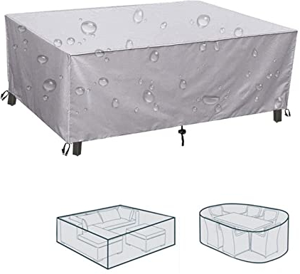 LSYALUCK Abdeckhaube Gartenmöbel 290x230x75cm Quadratisch Lounge Abdeckung Wasserdicht Abdeckplane für Gartenmöbel Winterfest Balkonmöbel Abdeckung 420D Oxford Tischabdeckung