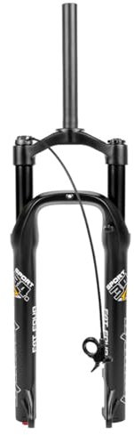 26 Zoll Fatbike-Gabel mit Luftfederung, Zugstufeneinstellung, 1-1/8 Zoll gerader Gabelschaft, manuelle/fernbedienbare Verriegelung, 130 mm Federweg, Scheibenbremse, Schnellspanner, 135 mm x 9 mm