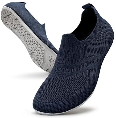 KOWAYI Hausschuhe Damen Herren Barfuß Hausschuhe Geschlossen Hüttenschuhe Slip on Flache Pantoffeln Atmungsaktive Rutschfest Slipper-SHENLAN-HUIDI-36-37
