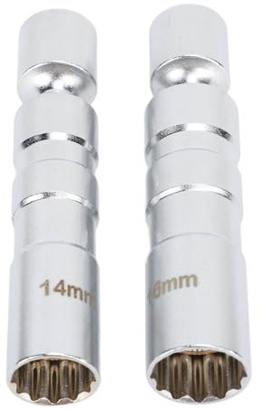 Akozon 2pcs Auto Reparaturwerkzeugwerkzeug -Set -14 Mm & 16 Mm Dünne Wand Magnetische Schwenkstecker -Zündkerze - Hohe Kohlenstoffstahl -Zündkerze Wobble Sockel