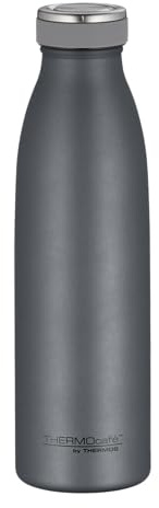THERMOcafé TC BOTTLE Isolierflasche 0,50 l, 24 h kalt, graphite grey mat | Kohlensäurefest, auslaufsicher, Edelstahl-Trinkflasche, 12 h heiß, für Sport, Schule, Büro & unterwegs, grau