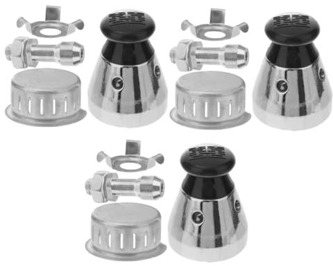 VOSAREA Pressure Cooker Relief Valves and Pressure-limiting Valves Aluminum Alloy Replacement Set 12pcs with Pipes and Anti-Clog Covers for Safe Kitchen Cooking Accessories
